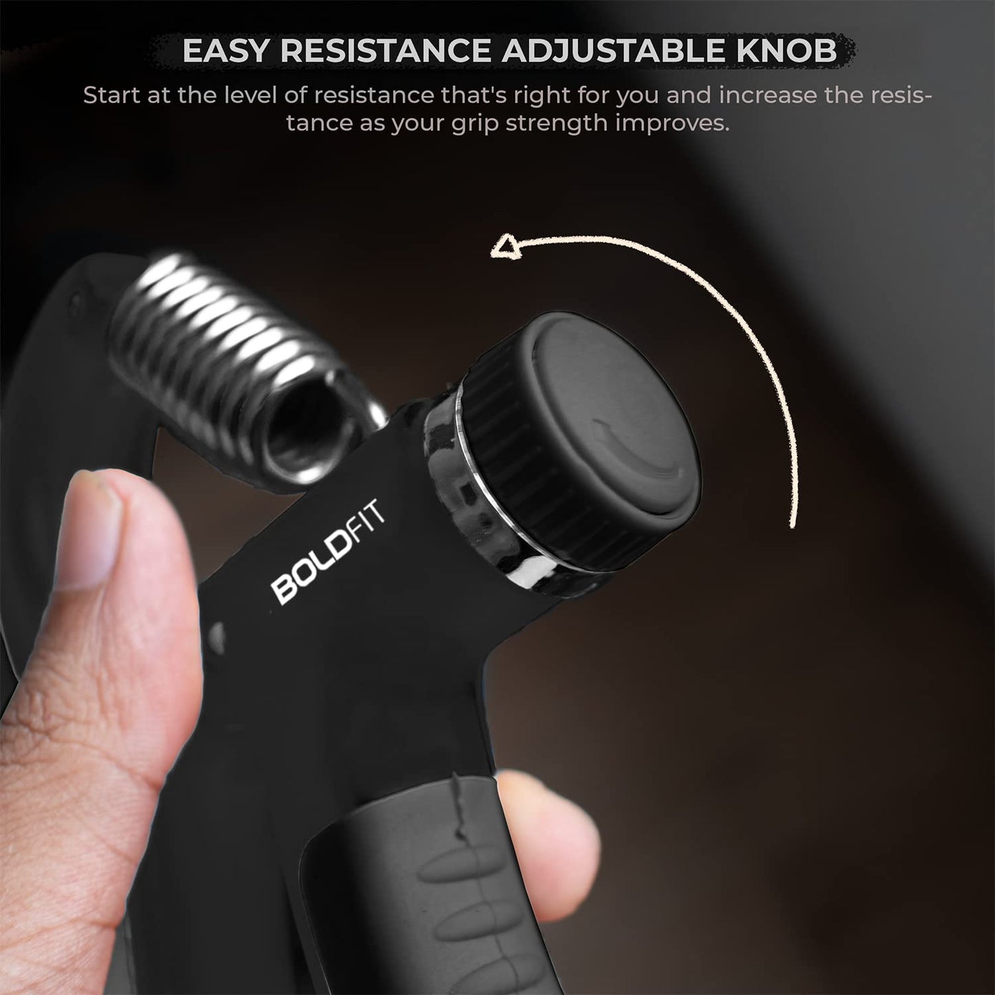 Boldfit Adjustable Hand Grip Strengthener – Forearm, Wrist & Finger Exercise Tool