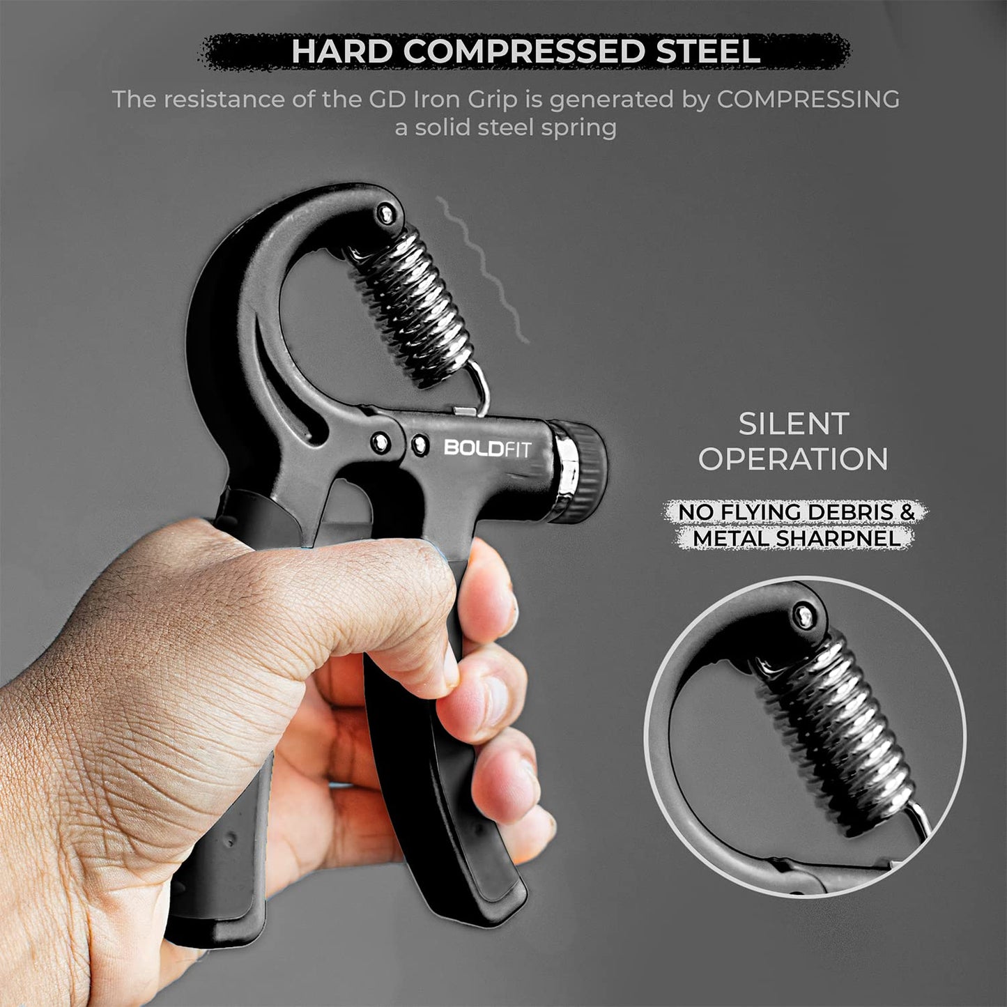 Boldfit Adjustable Hand Grip Strengthener – Forearm, Wrist & Finger Exercise Tool