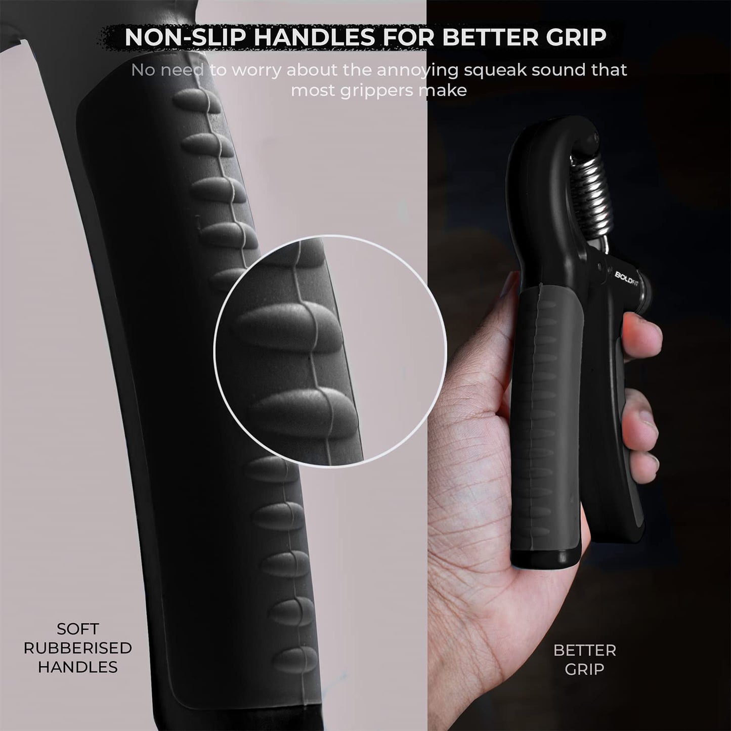 Boldfit Adjustable Hand Grip Strengthener – Forearm, Wrist & Finger Exercise Tool